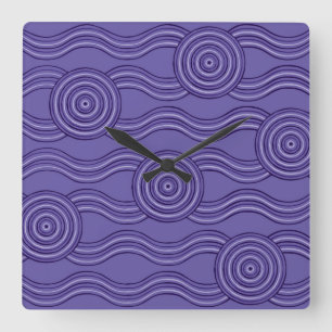 Aboriginal art melaleuca square wall clock