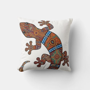 ABORIGINAL ART OF GECKO CUSHION