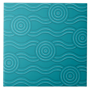 Aboriginal art reef ceramic tile