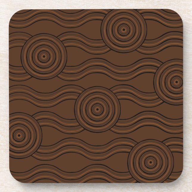 Aboriginal art soil coaster (Front)