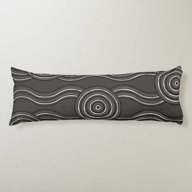 Aboriginal art storm body cushion (Front)