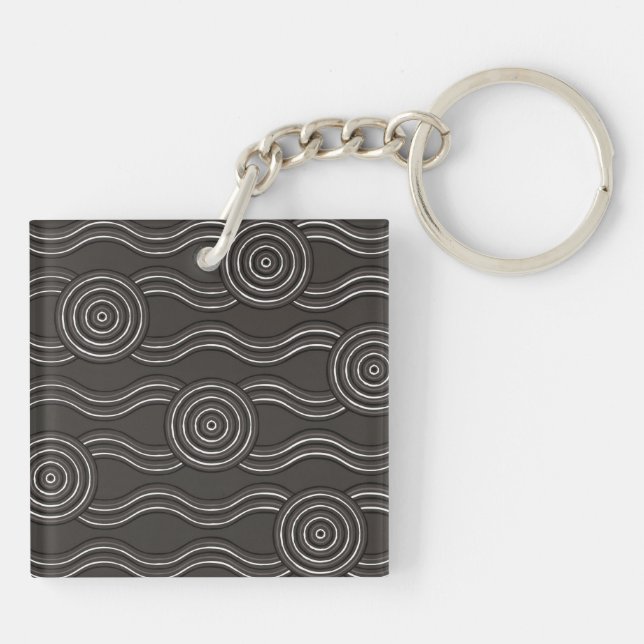 Aboriginal art storm key ring (Back)