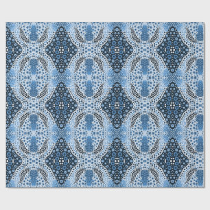 Aboriginal art style wrapping paper blue dots