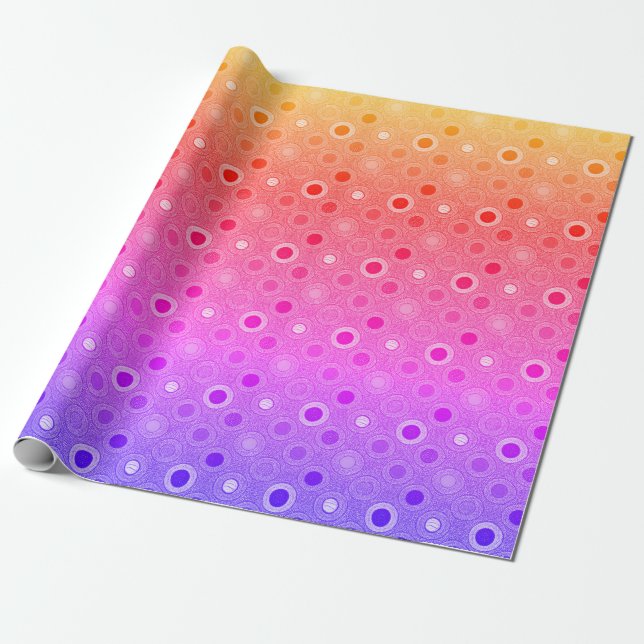 Aboriginal art style wrapping paper rainbow (Unrolled)