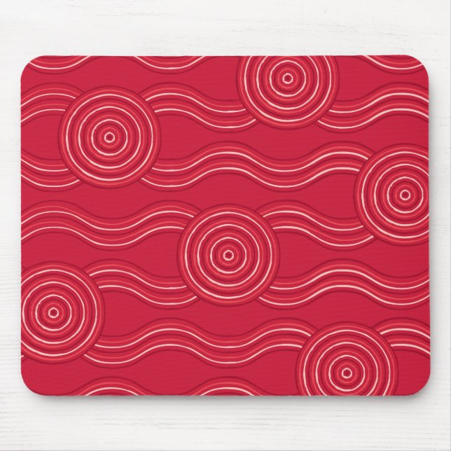 Aboriginal art waratah mouse pad (Front)