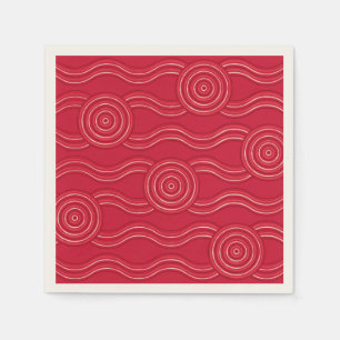 Aboriginal art waratah napkin