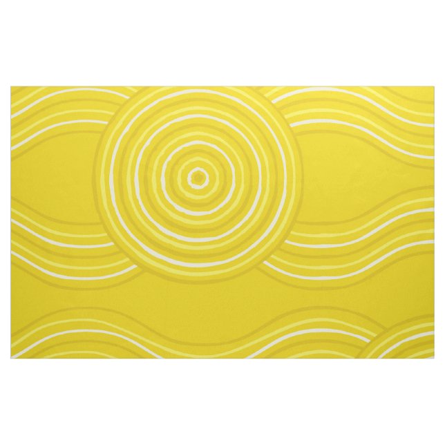 Aboriginal Art Wattle Fabric (Fat Quarter)