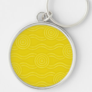 Aboriginal art wattle key ring