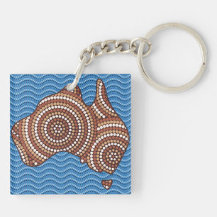 Aboriginal Australia dot painting Key Ring
