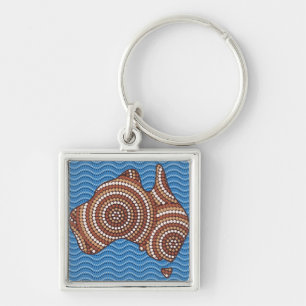 Aboriginal Australia dot painting Key Ring