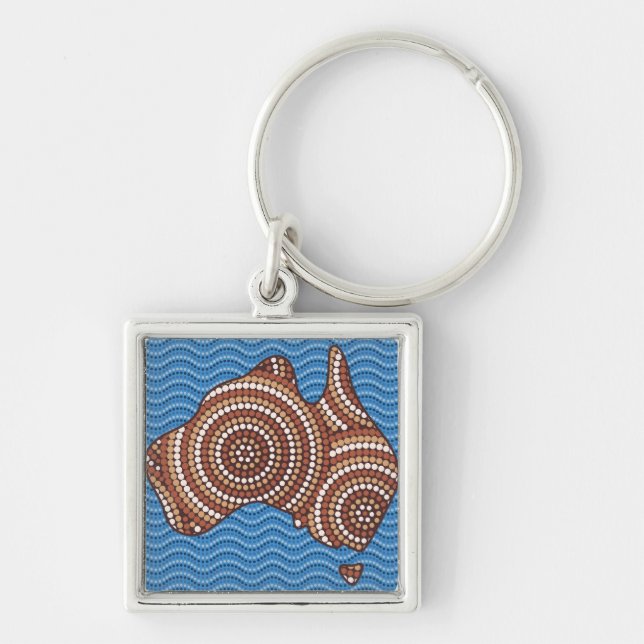 Aboriginal Australia dot painting Key Ring (Front)