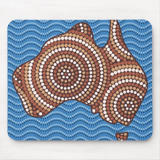 Aboriginal Australia dot painting Mouse Pad (Front)