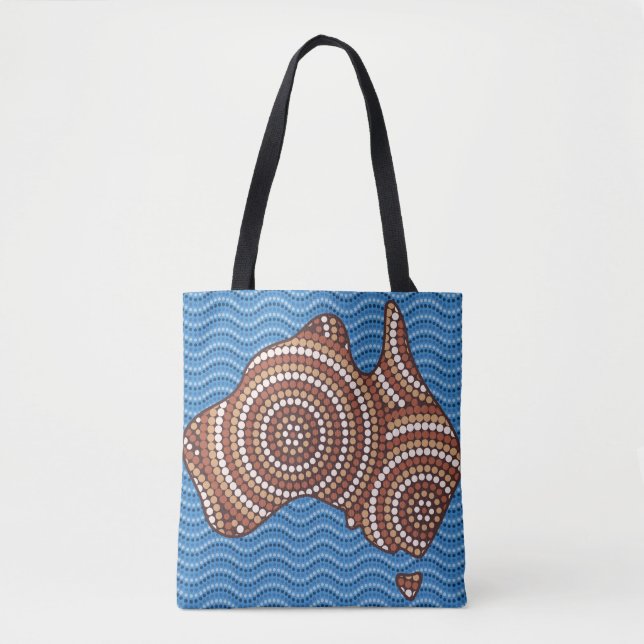 Aboriginal Australia dot painting Tote Bag (Front)