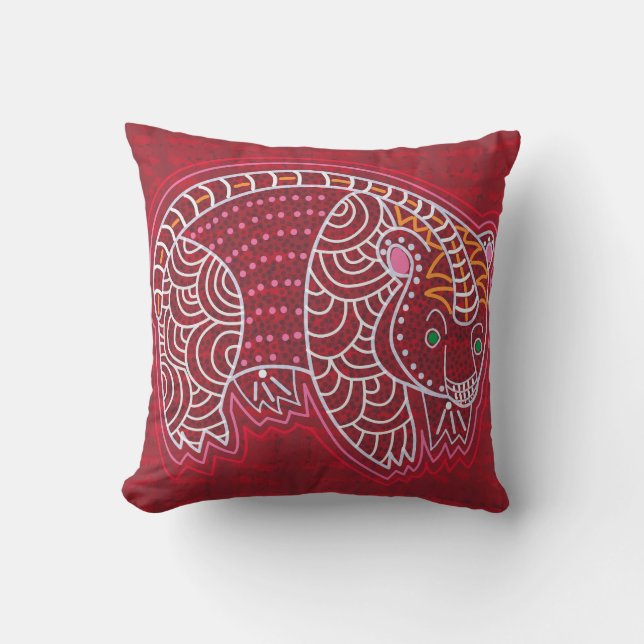 Aboriginal Bear Cushion (Front)