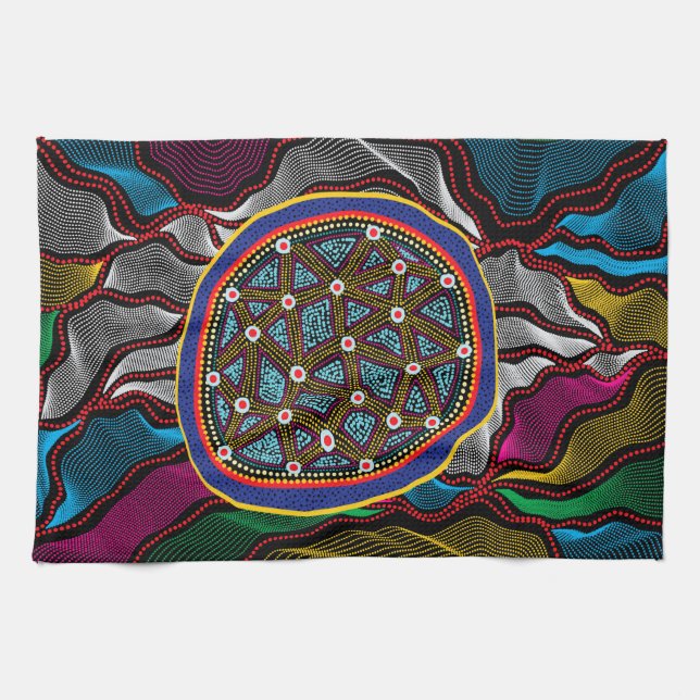Aboriginal Design-15 Kitchen Towels (Horizontal)