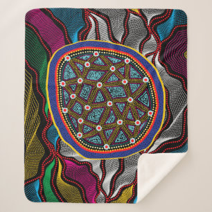 Aboriginal Design-15 Sherpa Blanket