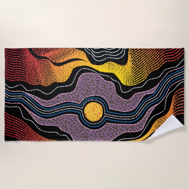 Aboriginal Design-1 Beach Towel (Front)