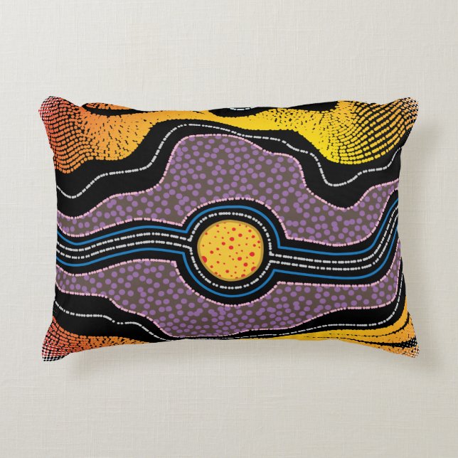 Aboriginal Design One Decorative Cushion (Front)