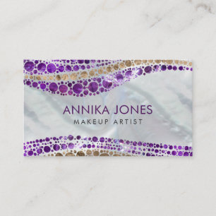 Aboriginal Dot Art Luxury Amethyst and Gold Business Card