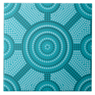 Aboriginal dot painting ceramic tile