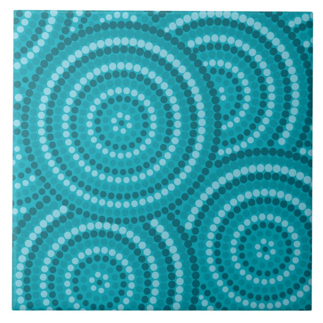Aboriginal dot painting ceramic tile (Front)