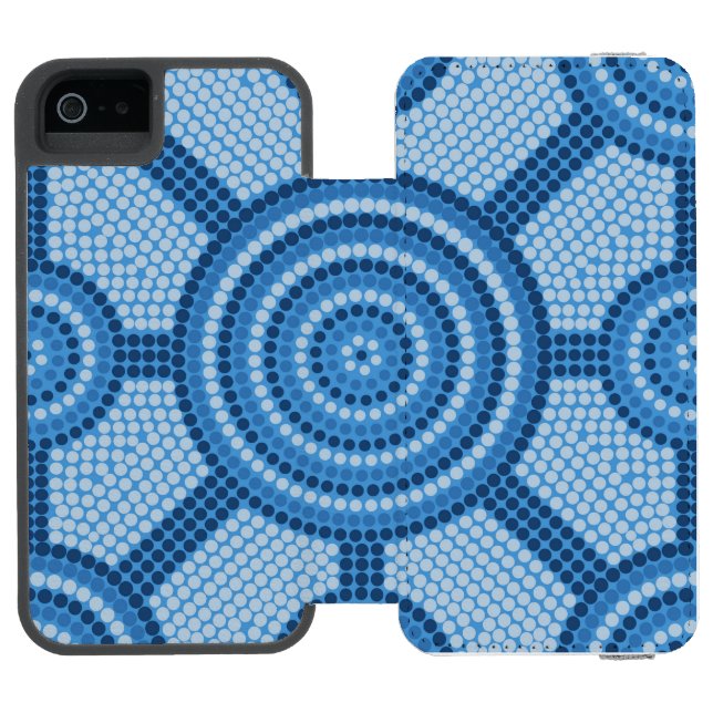 Aboriginal dot painting incipio iPhone wallet case (Folio Open)