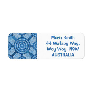 Aboriginal dot painting return address label