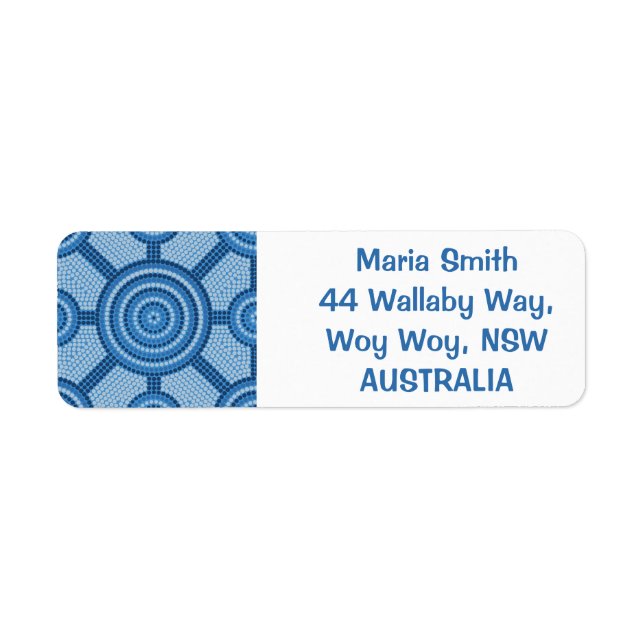 Aboriginal dot painting return address label (Front)