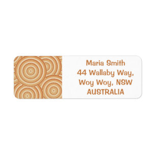 Aboriginal dot painting return address label