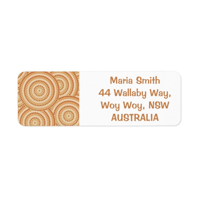 Aboriginal dot painting return address label (Front)