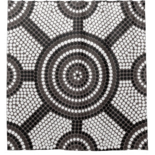 Aboriginal dot painting shower curtain