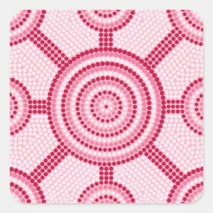Aboriginal dot painting square sticker