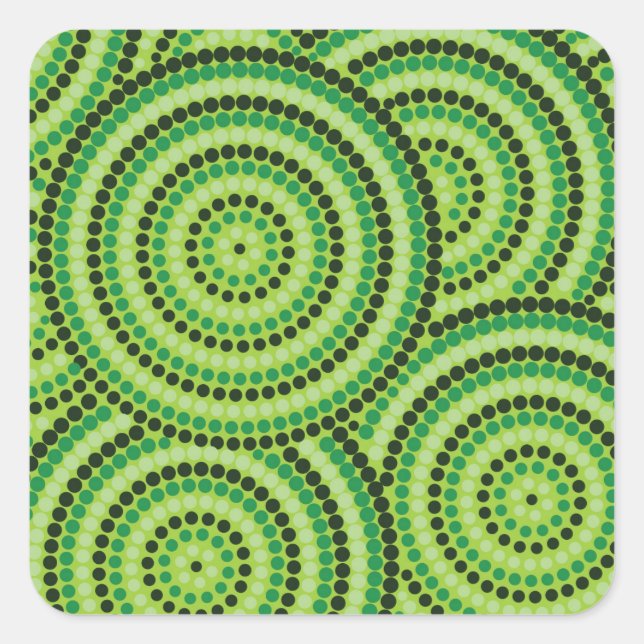 Aboriginal dot painting square sticker (Front)
