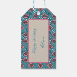 Aboriginal dot style flowers Gift Tag 