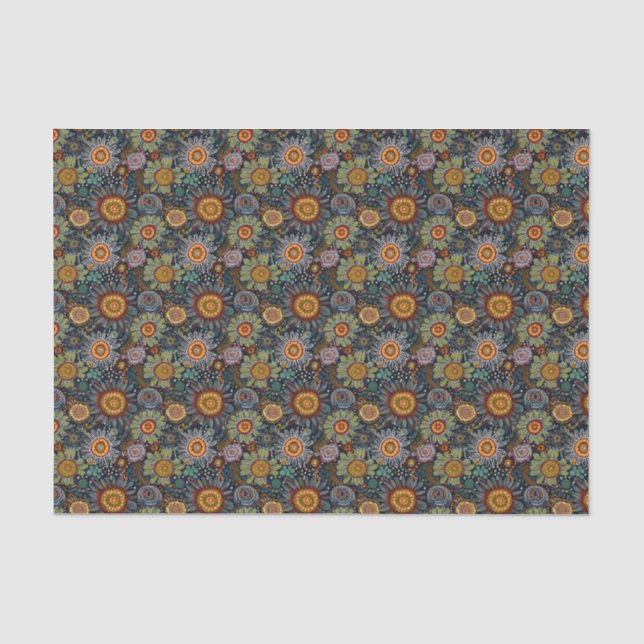 Aboriginal dot style flowers Gift Tissue Paper (Front)