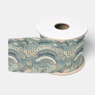 Aboriginal dot style stripes Gift Ribbon Grosgrain Ribbon