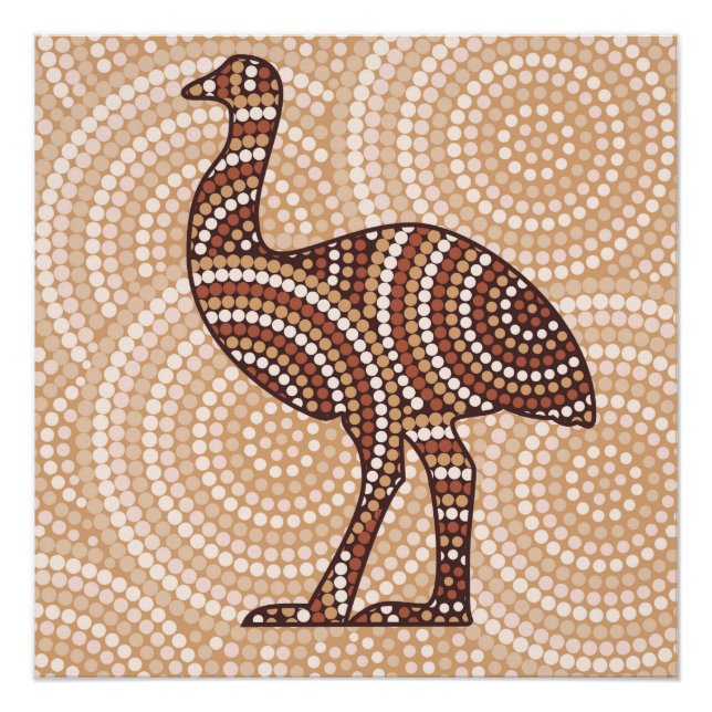 Aboriginal emu dot painting poster (Front)