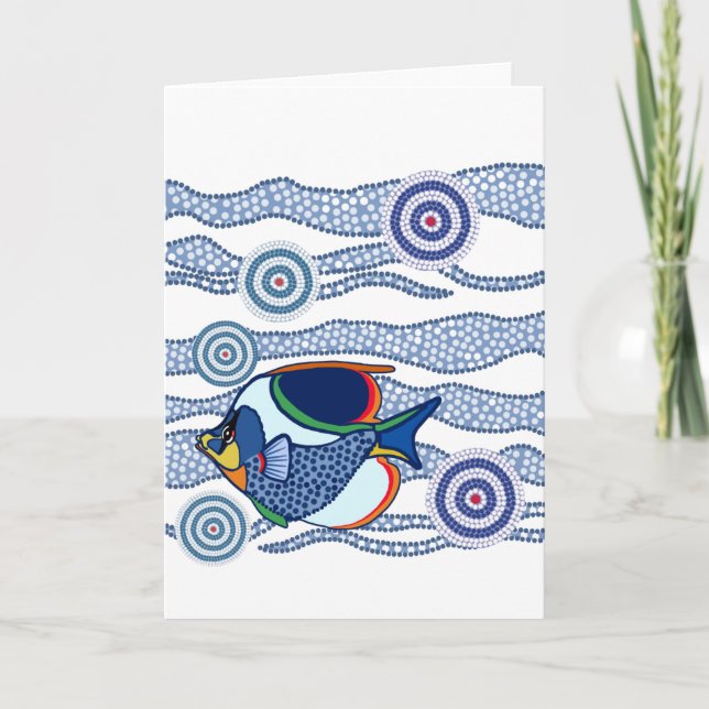 Aboriginal Fish Greetings Card (Front)