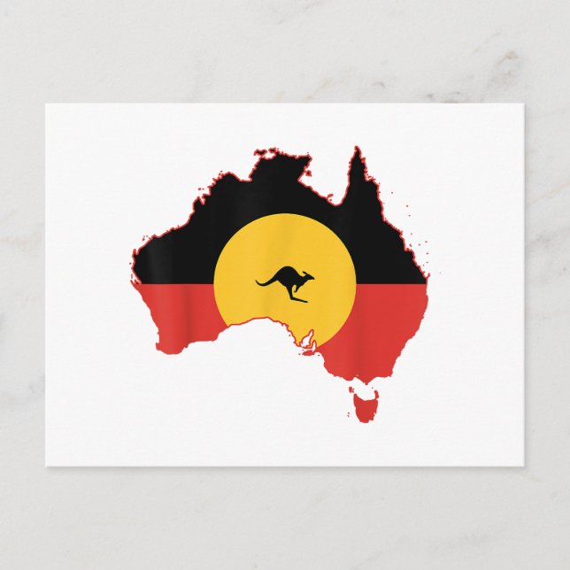 Aboriginal Flag T Shirt Australia Flag Gift for Au Postcard (Front)