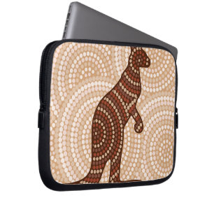 Aboriginal kangaroo dot painting laptop sleeve