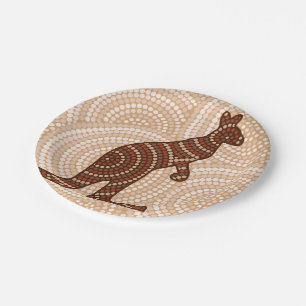 Aboriginal kangaroo dot painting paper plate
