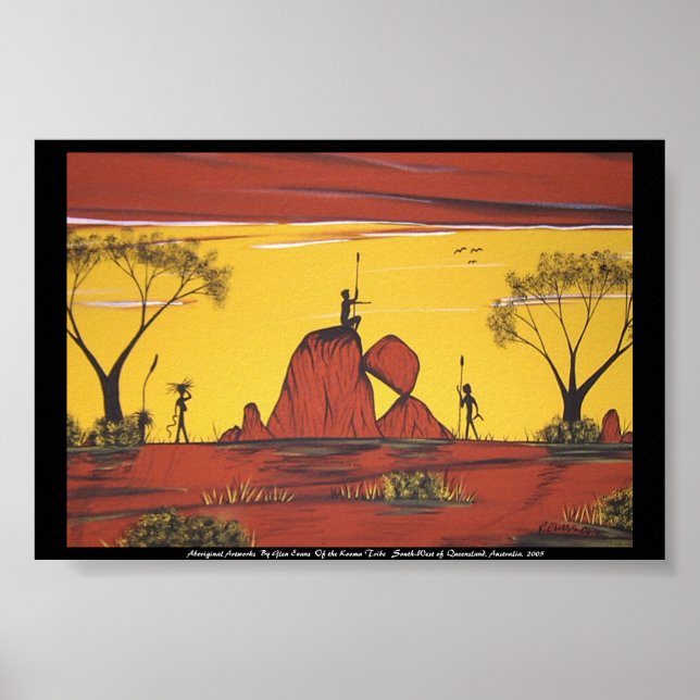 Aboriginal Landscape painting By Glen Evans Poster (Front)