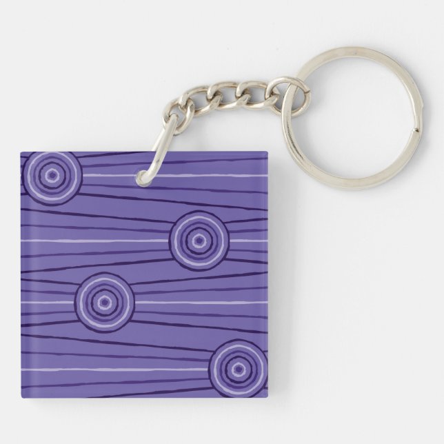Aboriginal line and circle painting key ring (Back)