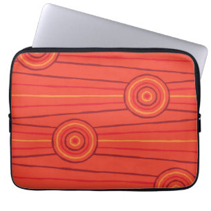 Aboriginal line and circle painting laptop sleeve
