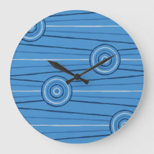 Aboriginal line and circle painting large clock