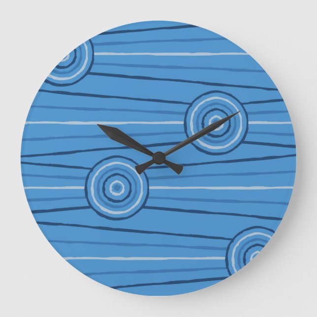 Aboriginal line and circle painting large clock (Front)