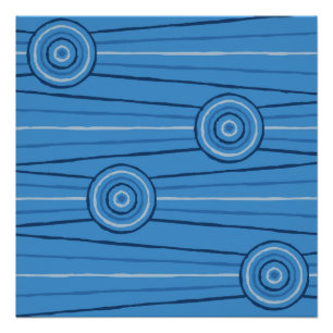 Aboriginal line and circle painting poster