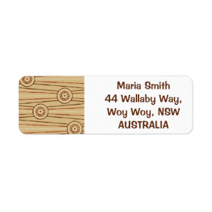 Aboriginal line and circle painting return address label