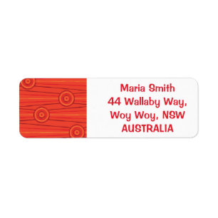 Aboriginal line and circle painting return address label