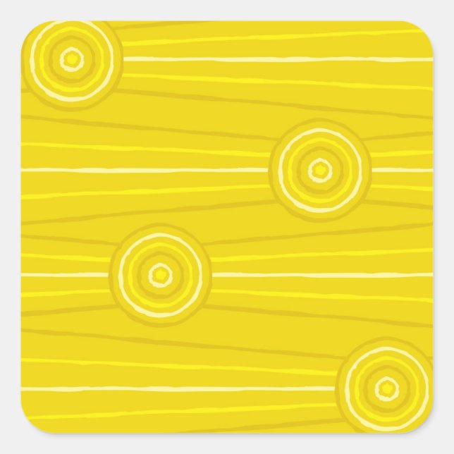 Aboriginal line and circle painting square sticker (Front)